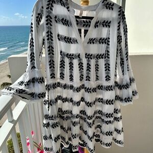 Elan Women’s Black & White Embroidered dress.